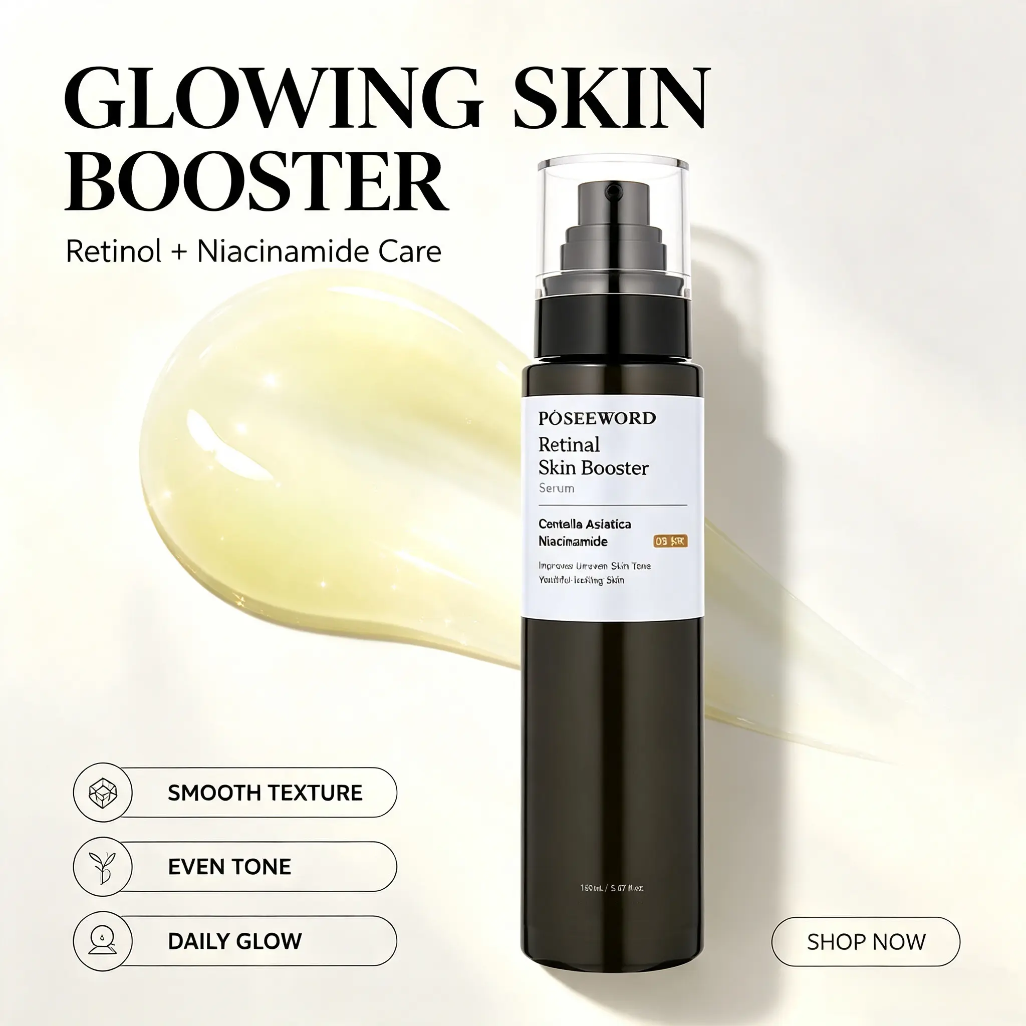 Retinal Skin Booster Serum, a Deeply Hydrating Essence that Functions as a Daily Face Moisturizer, Hydrate