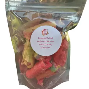 Freeze Dried Unicorn Horns with Candy Clusters Inside Sweet Snack Bonbon Sour