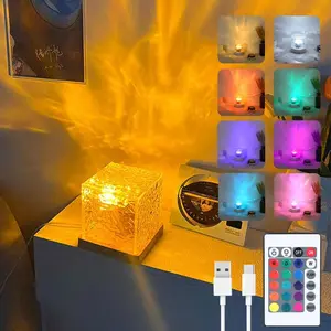 Wave Ceiling Projector,16 Colors  Wave Light Projector, Water Ripple Ambient Night Light with Remote,  Control  Projector Non- for Bedroom,Room Decor, Room (Cubic)