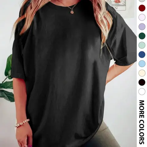 Women's Cross & Heart Print Round Neck Tee, Fashion Casual Crew Neck Short Sleeve T-Shirt Top for Daily Wear, Ladies Clothes for All Seasons