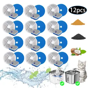 Cat Water Fountain Filter, Water Fountain Replacement Filters, For WF160 Automatic Pet Water Fountain  Triple Filtration System, Feeding Supplies