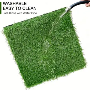 Artificial Grass Tiles Interlocking Turf Squares Deck 36 Pack -12"x12" Indoor Outdoor Faux Grass Rug with Drainage Holes-Fake Grass Tiles Self-draining for Garden Lawn Landscape Balcony Decoration