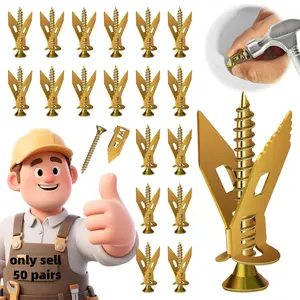 Drywall Anchors，Anchors，Metal Anchors Drywal,50 Pairs Self Drilling Drywall Anchors and Screws Kit, Steel Wall Anchors and Screws for Heavy Duty, t, No Drilling Required, for TV Wall Mounts, Shelves, Cabinets,2026 Upgraded Zinc Plated Steel