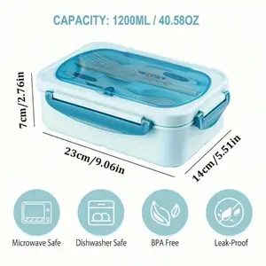 1 Piece All-Purpose Lunch Box Set Complete With Practical Accessories – Features A Large-Capacity Lunch Container, Matching Utensils Including A Knife, Fork And Chopsticks, A Insulated Carrying Bag, A Dedicated Snack Pouch As Well As A Rice Spoon