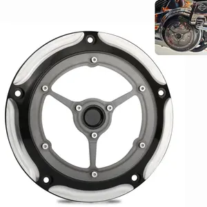 Black derby cover For Harley Freewheeler FLRT Tri Glide Ultra FLHTCUTG Road Glide FLTRX FLTRU CVO Limited FLHTKSE timing cover 2017-up