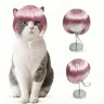TESSVEYA Pet Wig - Hand-Sewn Cute DIY Cut Cosplay Accessory, 25cm Head Circumference Fit, Rayon Hair Fabric, Elastic Band, Buckle Design, Hairstyle Ideas for Halloween, Holidays, Birthdays, Dog & Cat Hair Accessory