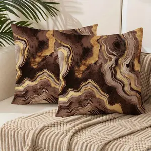 2pcs Pillowcase, Marble Texture, Home Bedroom Decoration, Gift for Friends, Soft and Comfortable, Sofa Cushion Cover, Suitable for All Kinds of Rooms and Places, Without Pillow Core