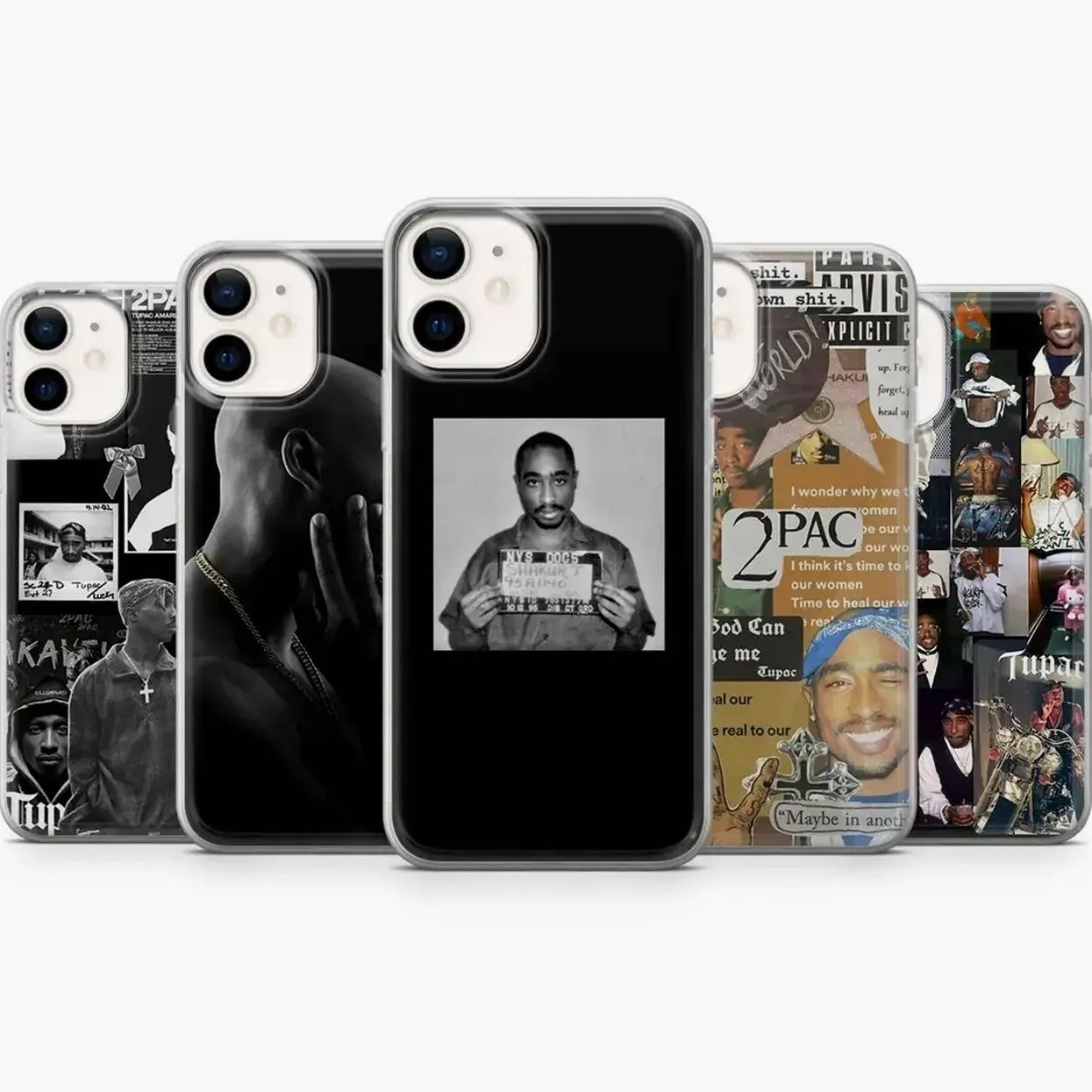 Tupac 2Pac Rapper Rap Phone Case Cover, Compatible with iPhone X, 11, 12, 13, 14, 15, 16, 17 & more