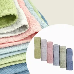 6 pieces of pure cotton plain color square towels -13.78x13.78in, soft and absorbent, suitable for household bathroom essentials