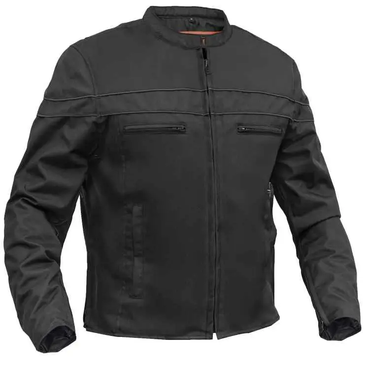 RENEGADE CLASSICS Catalyst Men's Sporty Long Sleeve Textile Motorcycle Jacket with Reflective Details, Zip-Out Liner, Vents, and Pockets, Plain, Stretch, Waterproof
