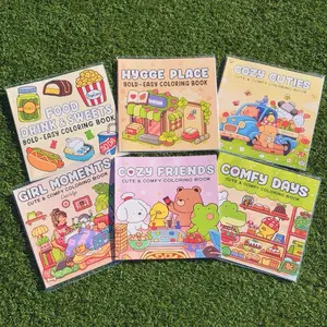 Coloring Books Soft Cover Cute Comfy with Adorable Characters for Kids, teens and Adults