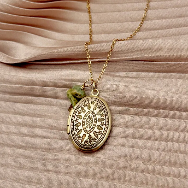 Capsule Locket Necklace (Turquoise)