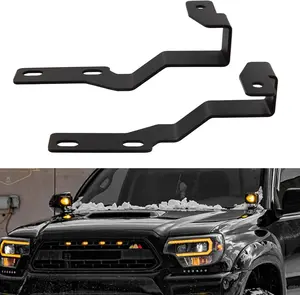 Ditch Light Brackets Hood Mount Brackets Compatible for Auxiliary Offroad LED Pod Light Work Light on 2nd Gen Toyota Tacoma 2005-2015