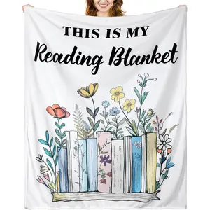 1pc Wildflower Pattern Blanket: A Valentine's Day Gift for Book Lovers. "This is My Reading Blanket" - Suitable for sofas, beds, and home decor.