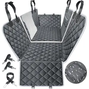6-in-1 Dog Car Seat Cover for Back Seat, Waterproof Dog Car Hammock with Mesh Window & Side Flap, Pet Backseat Protector for Car, SUV, Truck
