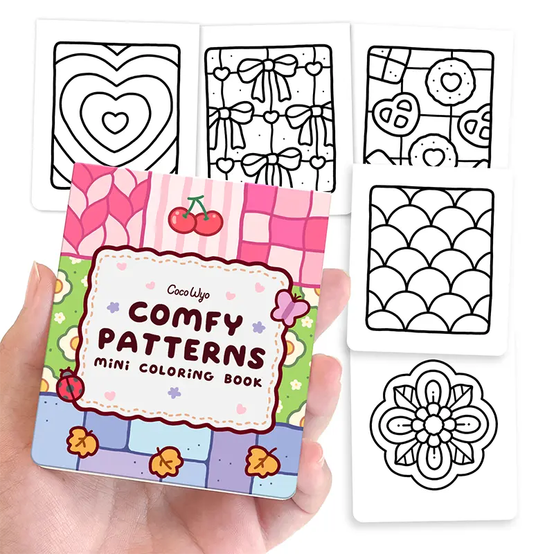 Coco Wyo Comfy Patterns Mini Coloring Book (3 x 3.5 in) - Adults 3x3.5 in Office Art Supplies