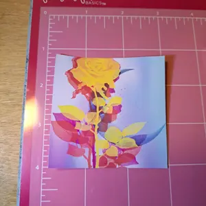 Lunar Rose laminated sticker, SamAcidity, waterproof Lunar Rose Sticker, original rose Sticker design by SamAcidity, multiple size options