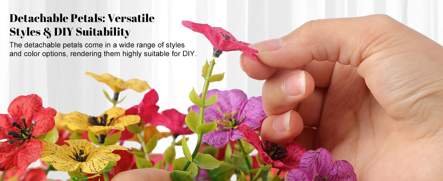 Shareconn Spring Summer UV Resistant Artificial Flower Topiary Ball, Faux Flowers for Garden, Porch & Patio Decor