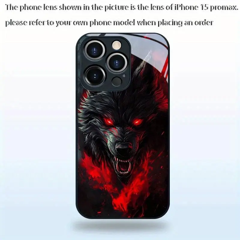 A Wolf-Themed Digital Art Phone Case Featuring an Elegant Style And Made with The Latest Luxury Ultra-Transparent Reinforced Glass Technology.The Design Showcases a Minimalist Pattern And Is Compatible with for iphone 17 16 15 14 13 12 11 PRO MAX PLUS,AIR
