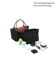 2026 Spring & Summer Felt Purse Organizer Insert for Longchamp Le Pliage Handbag Insert, Purse Organizer Insert for Tote Bag, Lightweight Felt Handbag Organizer with Cup Holder and Zipper Pocket, Storage Accessories, Travel Bag Organizer