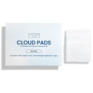Clean Skin Club Cloud Pads Ultra-Soft 100% Organic Cotton Dermatologist-Approved Makeup Remover Toner Applicator Sensitive-Skin Safe 60 Count Pack of 1 Gentle Cleansing & Soothing