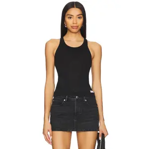 Alexander Wang Hotfix Classic Racer Tank in Black