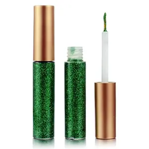 Glitter-Eyeliner, Long-lasting Waterproof Eye-Glitter Makeup, Silver, Gold, Purple Green High-pigmented Colorful Eye Liner Liquid