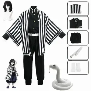 Anime Demon Slayer Iguro Obanai Kimono Uniform Anime Wig Cosplay Costume Halloween Partywomen's clothing