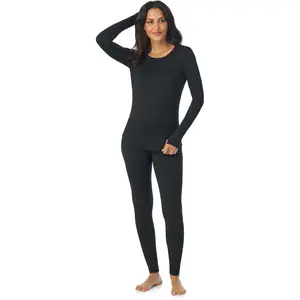 Cuddl Duds Womens Lightweight Breathable Everyday Active Base Layer Set - Long Sleeve Top & Leggings - Lounge Sets for Women