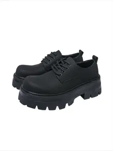 Men's Derby Shoes, Thick Sole Height Increase, College Style Casual Sneakers, Comfortable and Stylish Footwear for Men