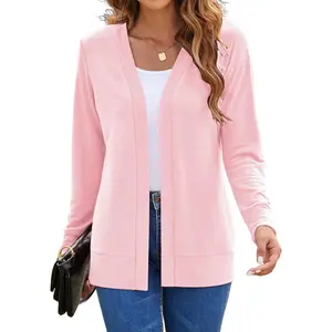 Womens Casual Lightweight Long Sleeve Cardigan Flowy Soft Open Front Knit Cardigan Sweaters