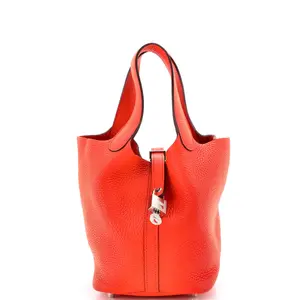 Pre-owned HERMÈS material Bucket Bags Hermes Picotin Lock Bag Clemence PM by Rebag