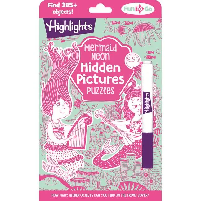 Mermaid Neon Hidden Pictures Puzzles by Highlights (Paperback)