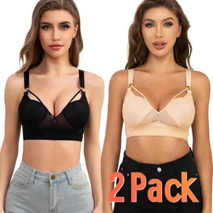 ANYIRIS 2 PACK No Underwire Push Up Bras for Larger Bust Women with Support and Lift Wireless Unlined Bralette Comfortable Everyday Bra TikTokShopBlackFridayday lingerie