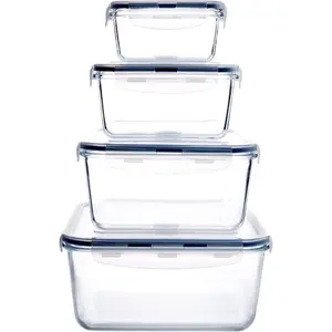 Large Containers with Lids, Set-8-Piece Containers, for Storing Food, Vegetables, Fruits, Baking Cake & lot of Food (Square)
