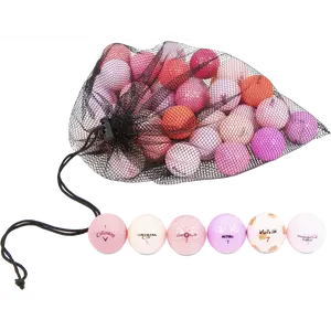 48 Pink Color Golf Ball Mesh Bag Mix - Includes Different Brands