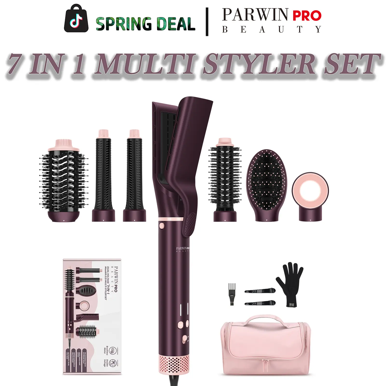 PARWIN PRO BEAUTY 7-in-1 Multi-Styler Set, High Speed Hair Dryer