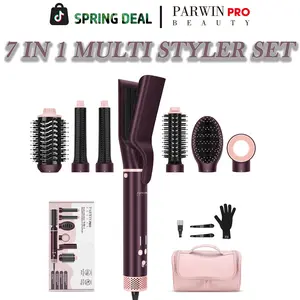 PARWIN PRO BEAUTY 7-in-1 Multi-Styler Set,  High Speed Hair Dryer Brush with Air Hair Straightener, Auto-Wrap Hair Curlers Waver Dual Voltage MaxAIR Hot Brush ,Women's Day Gift for Femail