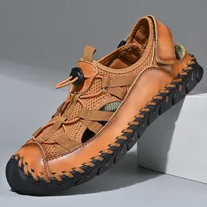 GREKS Men's Sandals Closed Toe Mesh Splicing Outdoor Sandals Breathable Summer Fisherman Shoes Comfortable Footwear