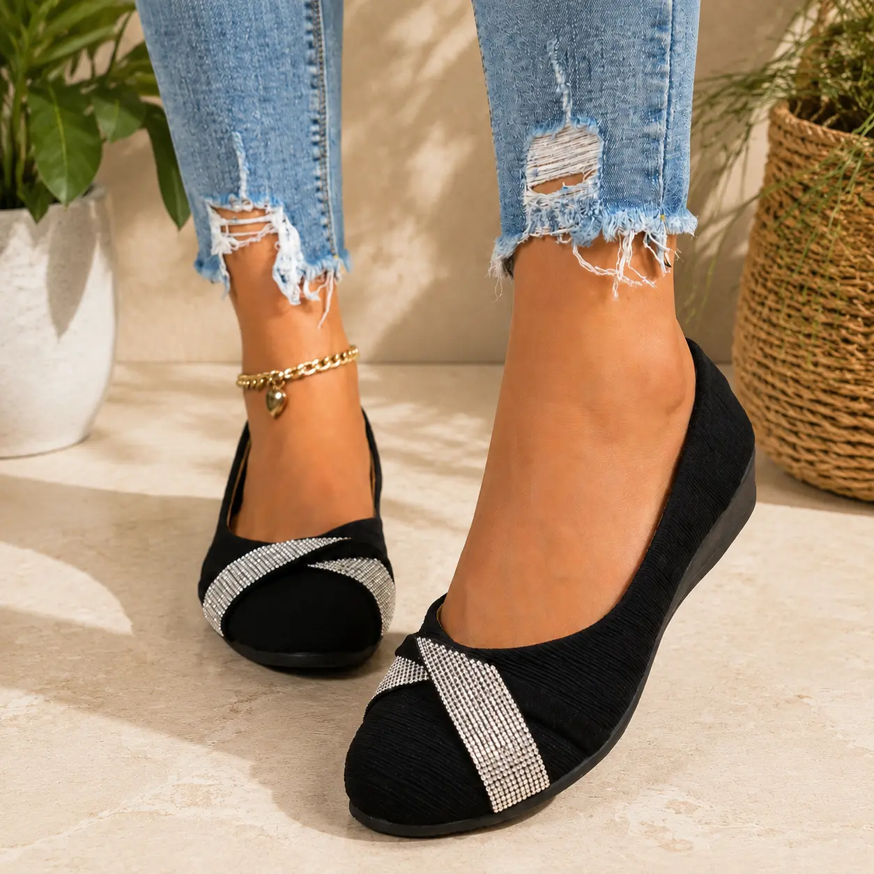 Women’s Rhinestone Platform Sandals Comfortable Chunky Sole Summer Dress Shoes Fashion Shoes