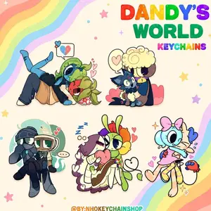 Cute Dandy's World Acrylic Keychain - Chibi Game Toon Ship Couples Merch