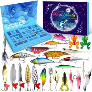 Fishing Advent Calendar 2025, 24 Days Countdown with Fishing Lures, Christmas Advent Calendar Gift for Fishers, Adult Men, Teen Boys, Christmas Advent Calendar 2025 Gift for Husband,