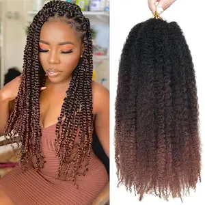 18 Inch 8 Packs Marley Twist Braiding Hair Long-Lasting Marley Hair Fluffy&Tangle-Free Cuban Twist Hair for Braiding  Crochet Hair Natural Look Synthetic Spring Afro Kinky Twist Hair Extensions Ombre  T1B/4/30#