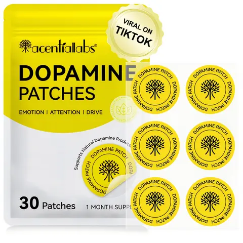 Acentiallabs Dopamine Patches 30pcs | Natural Mood Boost & Focus | Clarity & Energy Support | Easy Daily Wellness Supplement