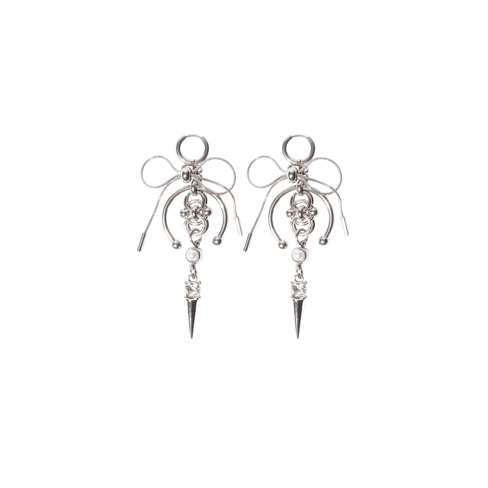 RIBBON SPIKE DROP EARRINGS