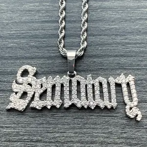 Iced Out Sematary Necklace Silver Plated Haunted Mound Pendant with Cubic Zirconia Stones & Free Gift Choice of Chain