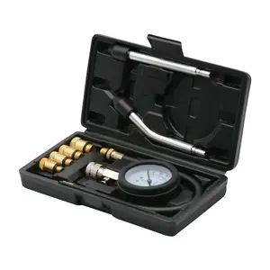 8PCS Compression Tester, Engine Compression Tester kit Professional Petrol Gas Engine Cylinder Pressure Gauge 0-300 PSI Automotive Tool for Motorcycle Car Truck (Plastic Black)