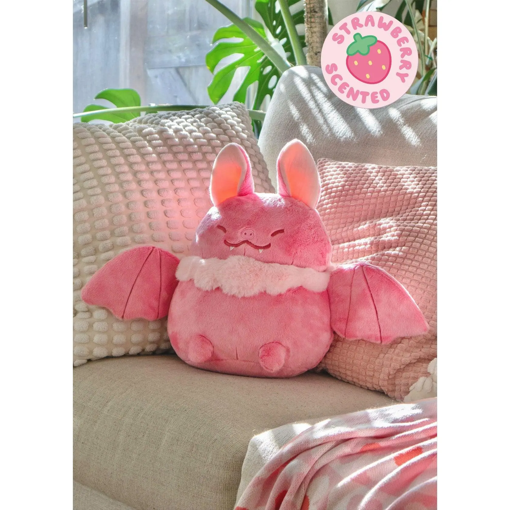 Strawberry Bat Heatable Plush