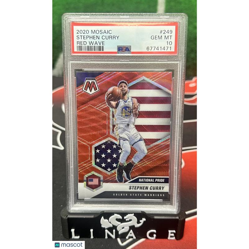 Stephen Curry PSA 2020 Panini Mosaic #249 Red Wave 10