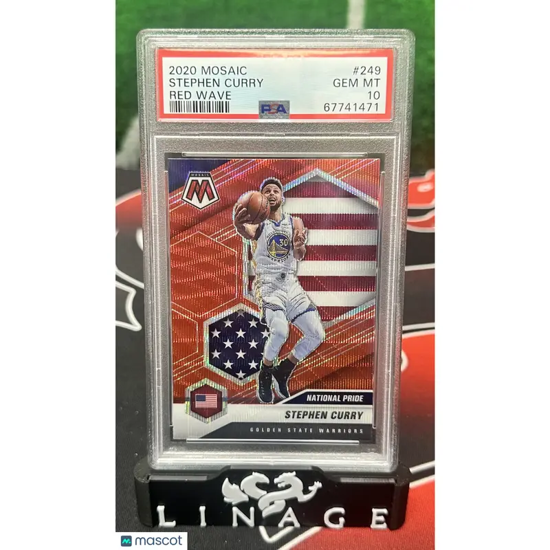 Stephen Curry PSA 2020 Panini Mosaic #249 Red Wave 10
